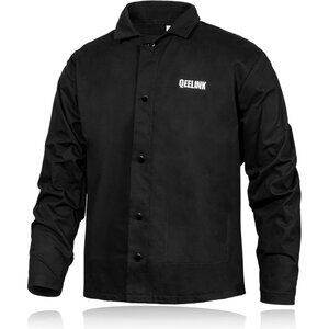 Men's Black Cotton Premium Flame Resistant Welding Light Weight Welder Coat